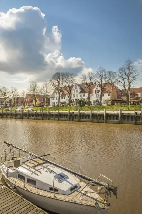 Framed Print : Historic houses at the port of Tonning, North Friesland, Schleswig-Holstein, Germany Framed Print : Historic houses at the port of Tonning, North Friesland, Schleswig-Holstein, Germany