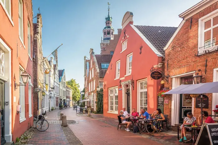 Framed Print : Historic houses on Rathausstrasse in the old town, Leer, East Frisia, Lower Saxony, Germany Framed Print : Historic houses on Rathausstrasse in the old town, Leer, East Frisia, Lower Saxony, Germany
