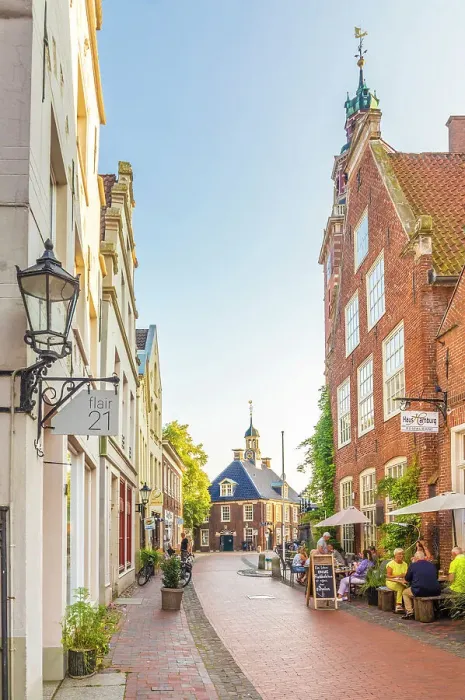 Framed Print : Historic houses on Rathausstrasse in the old town, Leer, East Frisia, Lower Saxony, Germany Framed Print : Historic houses on Rathausstrasse in the old town, Leer, East Frisia, Lower Saxony, Germany