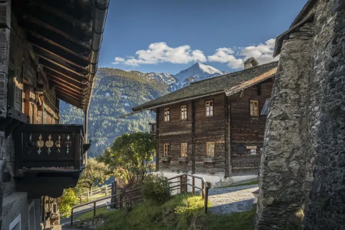 Framed Print : Historic houses in the village center of Obermauern, Virgen valley, East Tyrol, Austria Framed Print : Historic houses in the village center of Obermauern, Virgen valley, East Tyrol, Austria