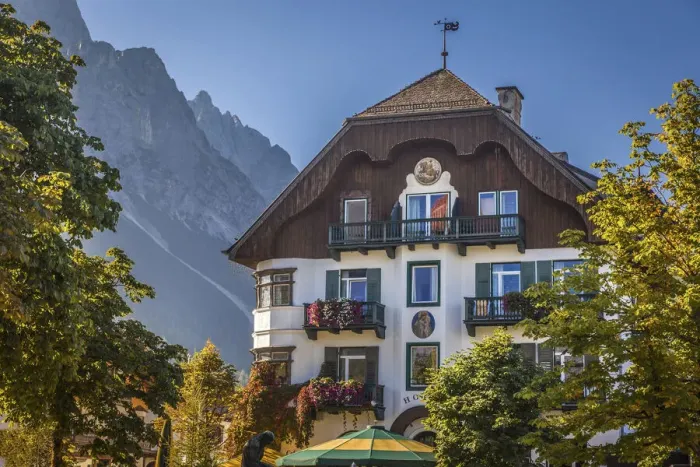 Framed Print : Historic inn in Ehrwald in Tirol, Tyrol, Austria Framed Print : Historic inn in Ehrwald in Tirol, Tyrol, Austria