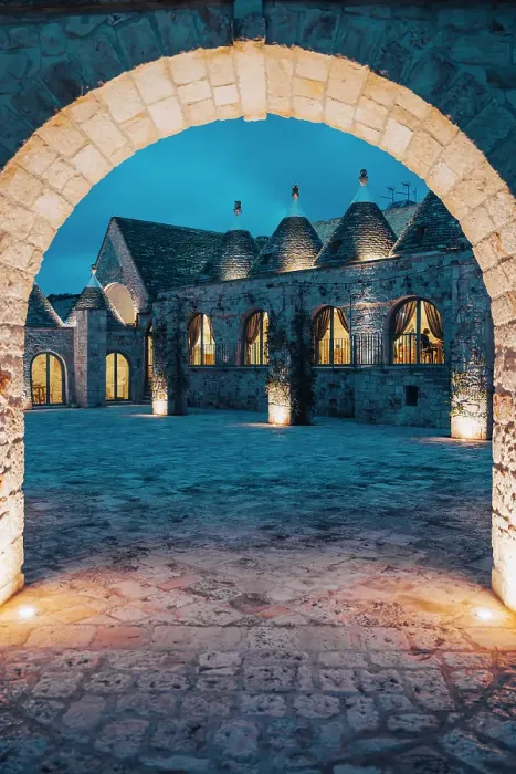 Framed Print : Historic Masseria Courtyard at Blue Hour in Puglia. Masseria Grieco, Ostuni Framed Print : Historic Masseria Courtyard at Blue Hour in Puglia. Masseria Grieco, Ostuni