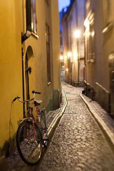 Historic old street in Gamla Stan (Old Town) in Stockholm, Sweden