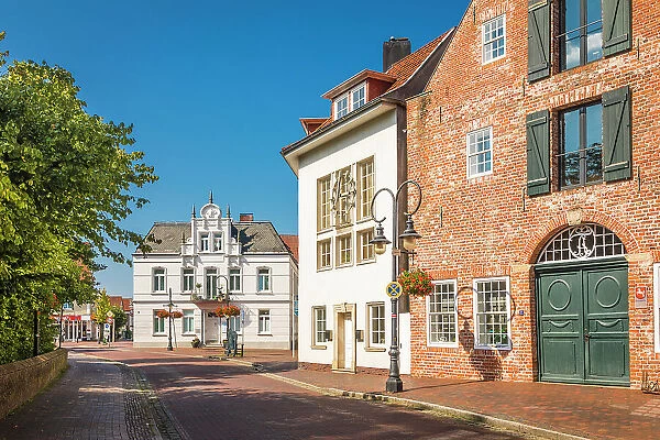 Historic pharmacy in the old town of Jever, East Frisia, Lower Saxony, Germany
