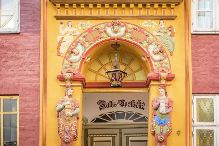 Framed Print : Historic Raths Pharmacy in the old town, Luneburg, Lower Saxony, Germany Framed Print : Historic Raths Pharmacy in the old town, Luneburg, Lower Saxony, Germany