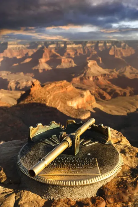 Framed Print : Historic scenic locator remembering George S. Crosby, South Rim