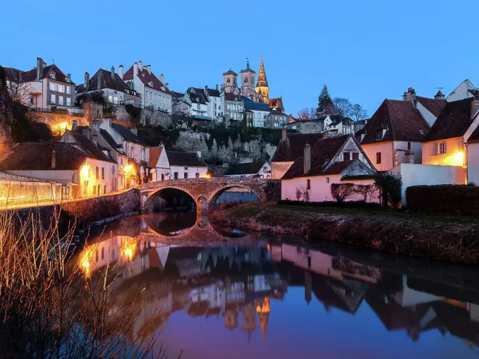 Framed Print : Historic Part of Semur en Auxois, Cote D'Or, Burgundy, France