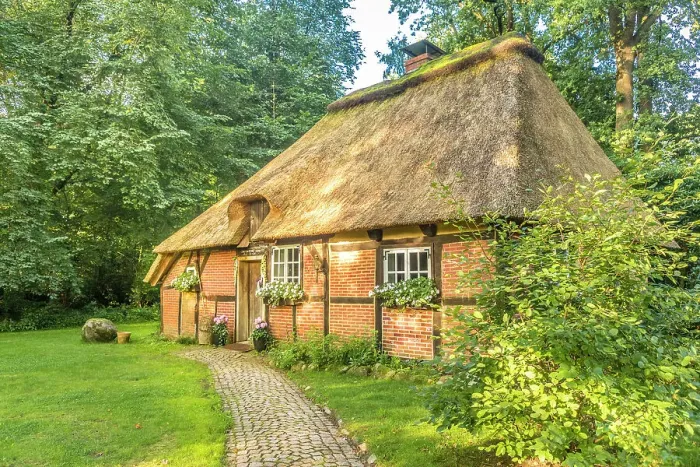 Framed Print : Historic thatched half-timbered house Witch house in the village of Wesel, Undeloh, Luneburg Heath, Lower Saxony, Germany Framed Print : Historic thatched half-timbered house Witch house in the village of Wesel, Undeloh, Luneburg Heath, Lower Saxony, Germany