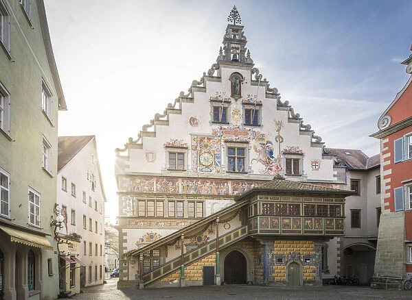 Historic town hall in the old town of Lindau on Lake Constance, Swabia, Bavaria, Germany