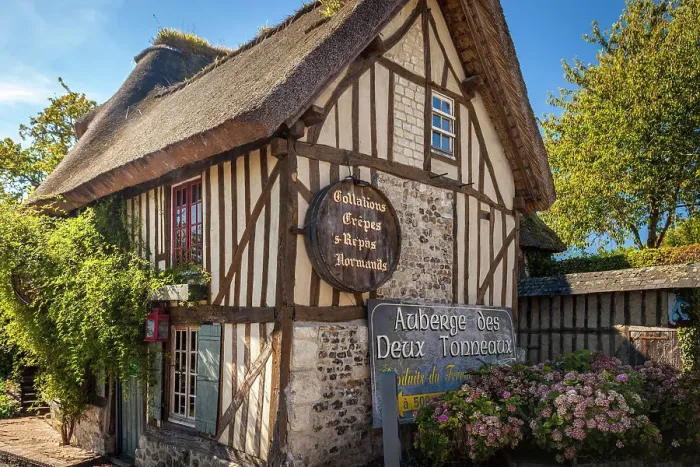 Framed Print : Historic village inn in Pierrefitte-en-Auge, Calvados, Normandy, France Framed Print : Historic village inn in Pierrefitte-en-Auge, Calvados, Normandy, France