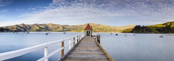Historic wharf, Akaroa, Banks Peninsular, South Island, New Zealand