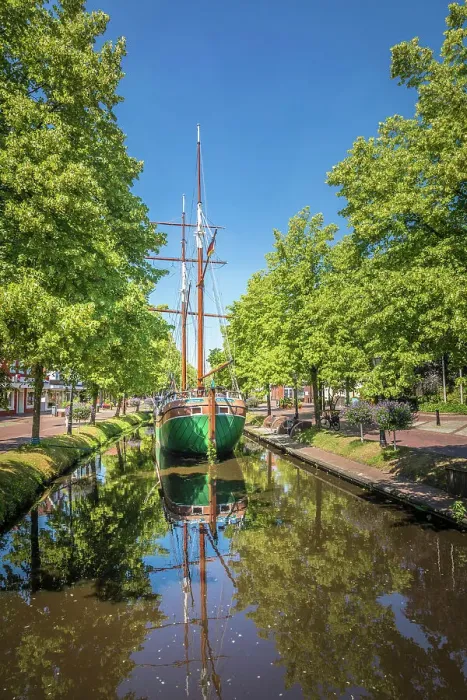 Framed Print : Historical cargo glider Margaretha on the main canal in the old town of Papenburg, Emsland, Lower Saxony, Germany Framed Print : Historical cargo glider Margaretha on the main canal in the old town of Papenburg, Emsland, Lower Saxony, Germany