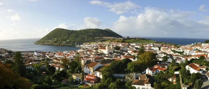 Framed Print : Historical center of Angra do Heroismo (UNESCO World Heritage Site) and Monte Brasil Framed Print : Historical center of Angra do Heroismo (UNESCO World Heritage Site) and Monte Brasil