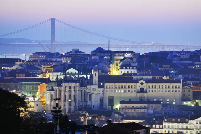 Framed Print : The historical center of Lisbon at twilight. Portugal Framed Print : The historical center of Lisbon at twilight. Portugal