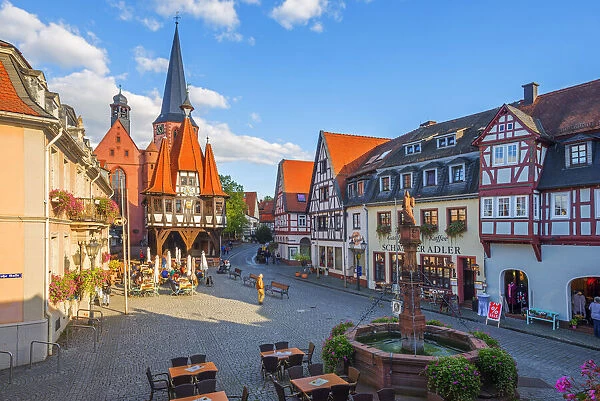 Historical city hall, market place, Michelstadt, Odenwald, Hesse, Germany