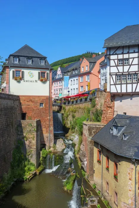Framed Print : Historical Hackenberger mill and Leuk waterfalls, Saarburg, Rhineland-Palatinate, Germany Framed Print : Historical Hackenberger mill and Leuk waterfalls, Saarburg, Rhineland-Palatinate, Germany