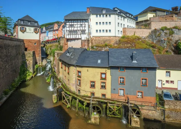 Framed Print : Historical Hackenberger mill and Leuk waterfalls, Saarburg, Rhineland-Palatinate, Germany Framed Print : Historical Hackenberger mill and Leuk waterfalls, Saarburg, Rhineland-Palatinate, Germany
