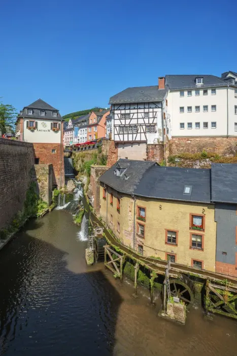 Framed Print : Historical Hackenberger mill and Leuk waterfalls, Saarburg, Rhineland-Palatinate, Germany Framed Print : Historical Hackenberger mill and Leuk waterfalls, Saarburg, Rhineland-Palatinate, Germany