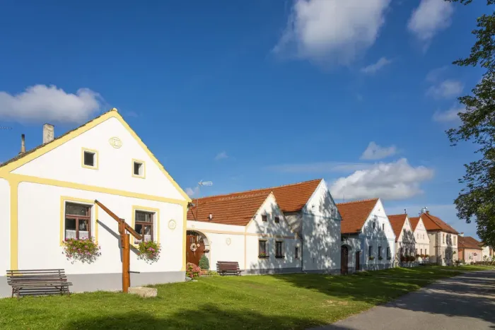 Framed Print : Historical houses at Holasovice Historal Village Reservation. They represent rural baroque style, UNESCO, Holasovice, South Bohemian Region, Czech Republic Framed Print : Historical houses at Holasovice Historal Village Reservation. They represent rural baroque style, UNESCO, Holasovice, South Bohemian Region, Czech Republic