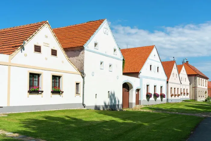 Framed Print : Historical houses at Holasovice Historal Village Reservation. They represent rural baroque style, UNESCO, Holasovice, South Bohemian Region, Czech Republic Framed Print : Historical houses at Holasovice Historal Village Reservation. They represent rural baroque style, UNESCO, Holasovice, South Bohemian Region, Czech Republic
