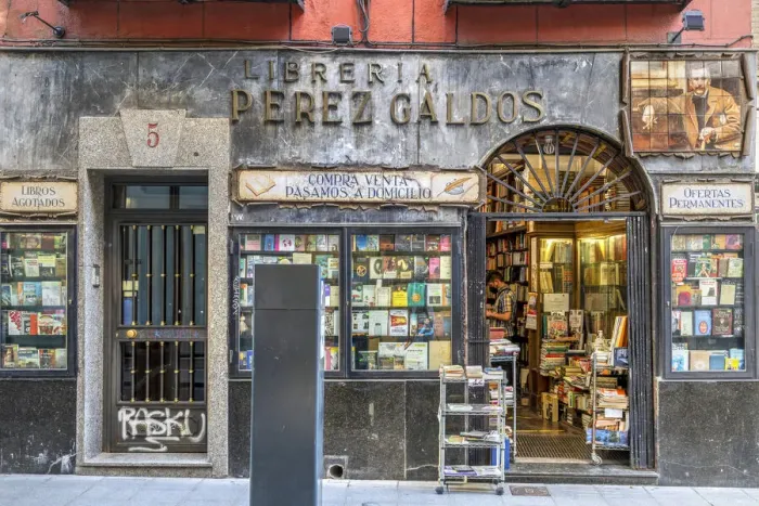 Framed Print : The historical Libreria Perez Galdos bookstore in Madrid, Community of Madrid, Spain