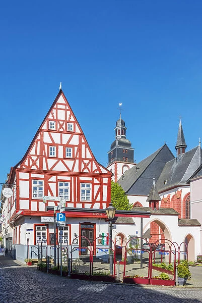 Historical market place of Kirchberg, Hunsruck, Rhineland-Palatinate, Germany