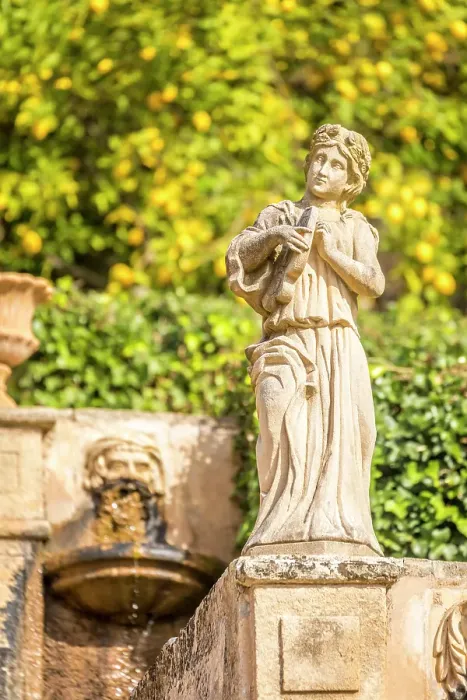 Framed Print : Historical statue at the stairs to the upper gardens of the Raixa estate, Bunyola, Mallorca, Balearic Islands, Spain Framed Print : Historical statue at the stairs to the upper gardens of the Raixa estate, Bunyola, Mallorca, Balearic Islands, Spain