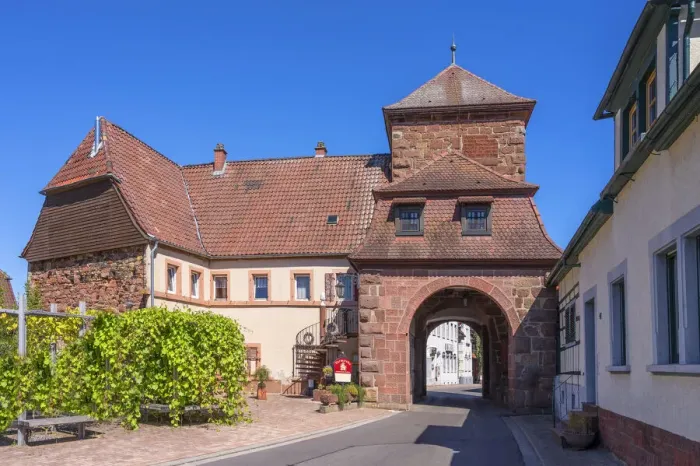 Framed Print : Historical town gate at Billigheim, Palatinate wine road, Rhineland-Palatinate, Germany Framed Print : Historical town gate at Billigheim, Palatinate wine road, Rhineland-Palatinate, Germany