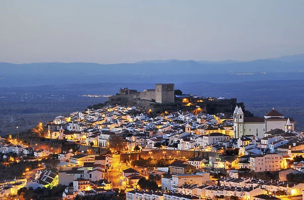 The historical village of Castelo de Vide at twilight. Alentejo, Portugal