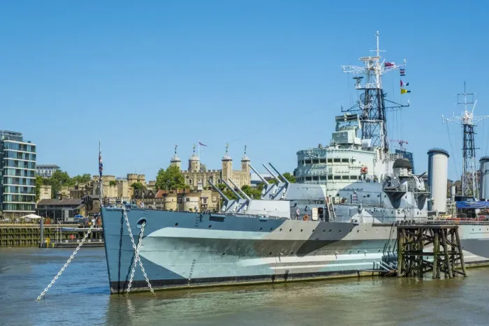 Framed Print : HMS Belfast, River Thames, London, England, UK