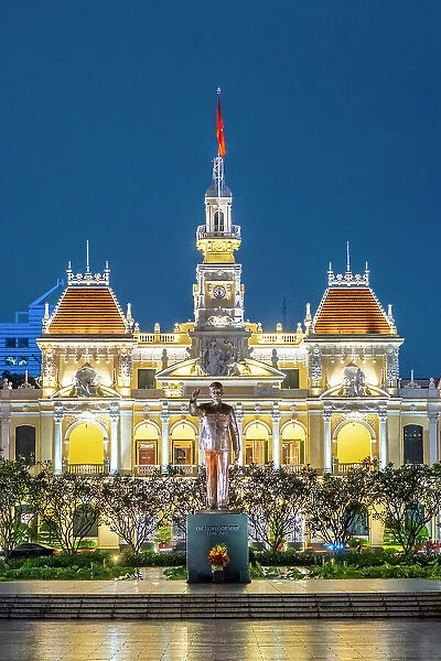 Ho Chi Minh statue & People's Committee of Ho Chi Minh City (City Hall), Ho Chi Minh City (Saigon), Vietnam