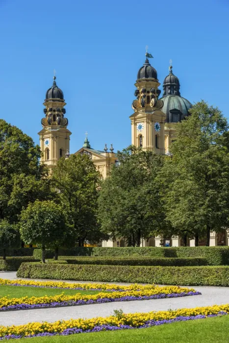 Framed Print : Hofgarten garden and Theatine Church in the foreground, Munich, Bavaria, Germany Framed Print : Hofgarten garden and Theatine Church in the foreground, Munich, Bavaria, Germany