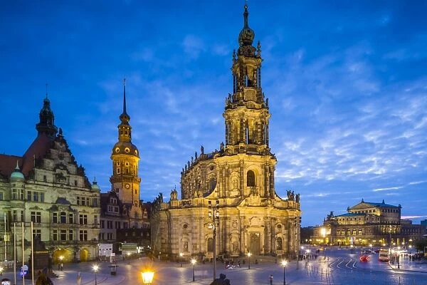 Hofkirche & Dresden Castle, Dresden, Saxony, Germany