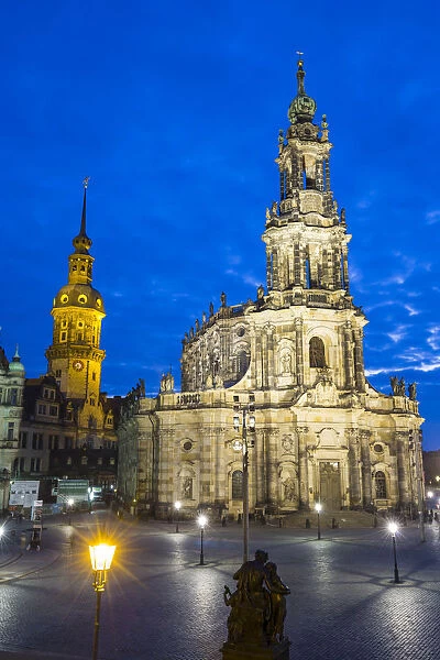 Hofkirche & Dresden Castle, Dresden, Saxony, Germany