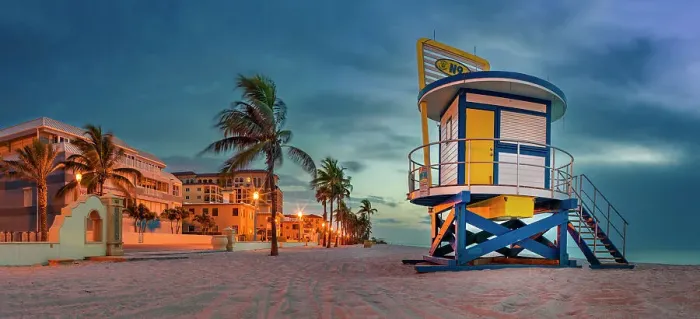 Framed Print : Hollywood Beach Hollywood Miami, South Florida, USA