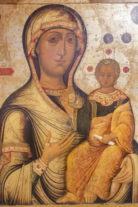 Framed Print : Holy Virgin icon, 17th century, Palekh, Ivanovo region, Russia