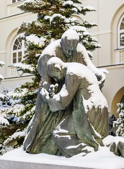 Framed Print : Homagium Monument showing Pope John Paul II and Primate Stefan Wyszynski