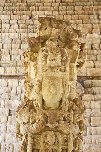 Honduras, Copan Ruinas, Copan Ruins, Central Plaza, Ball Court, AD 731 and Hieroglyphic