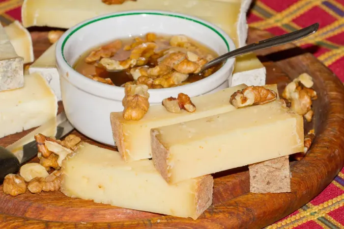 Framed Print : Honey, cheese and walnuts. Valtellina, Lombardy, Italy Framed Print : Honey, cheese and walnuts. Valtellina, Lombardy, Italy