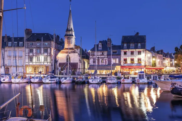Framed Print : Honfleur harbor in the evening, Calvados, Normandy, France Framed Print : Honfleur harbor in the evening, Calvados, Normandy, France