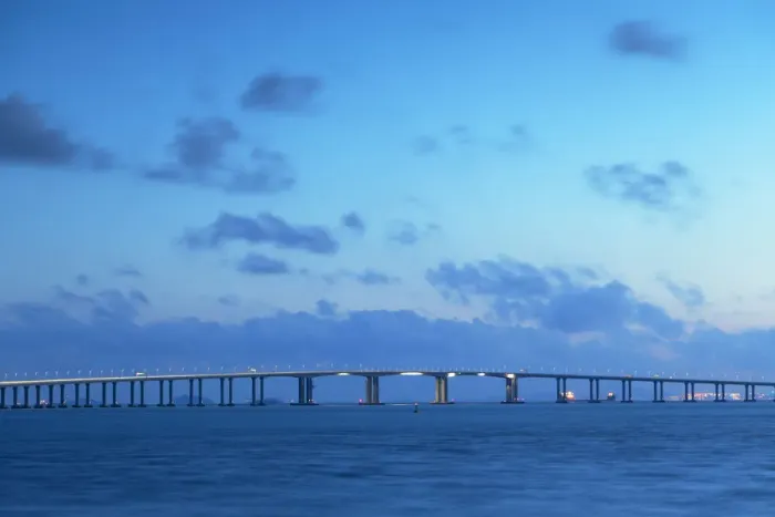Framed Print : Hong Kong-Zhuhai-Macau Bridge at sunset, Lantau Island, Hong Kong Framed Print : Hong Kong-Zhuhai-Macau Bridge at sunset, Lantau Island, Hong Kong