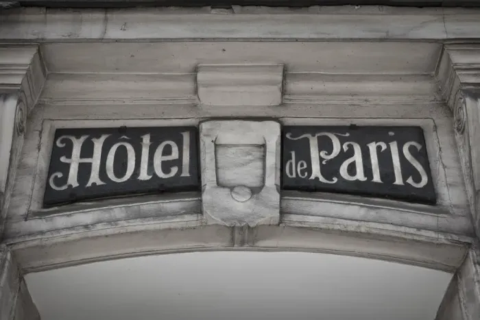 Framed Print : Horel de Paris sign, Marais District, Paris, France Framed Print : Horel de Paris sign, Marais District, Paris, France