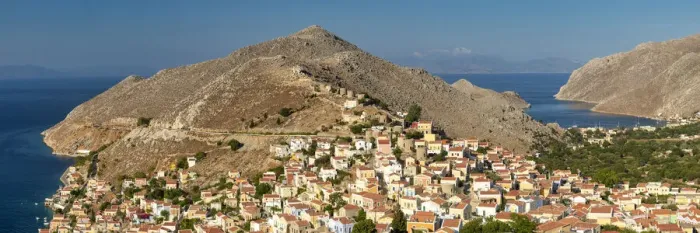 Framed Print : Horio (Upper Town), Symi Island, Dodecanese Islands, Greece Framed Print : Horio (Upper Town), Symi Island, Dodecanese Islands, Greece