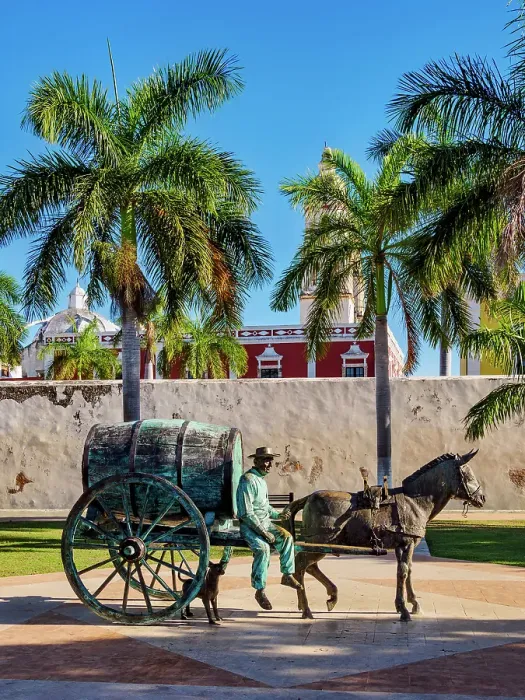 Framed Print : Horse-drawn Cart Sculpture in Parque de Las Banderas, Campeche City, Campeche State, Mexico Framed Print : Horse-drawn Cart Sculpture in Parque de Las Banderas, Campeche City, Campeche State, Mexico