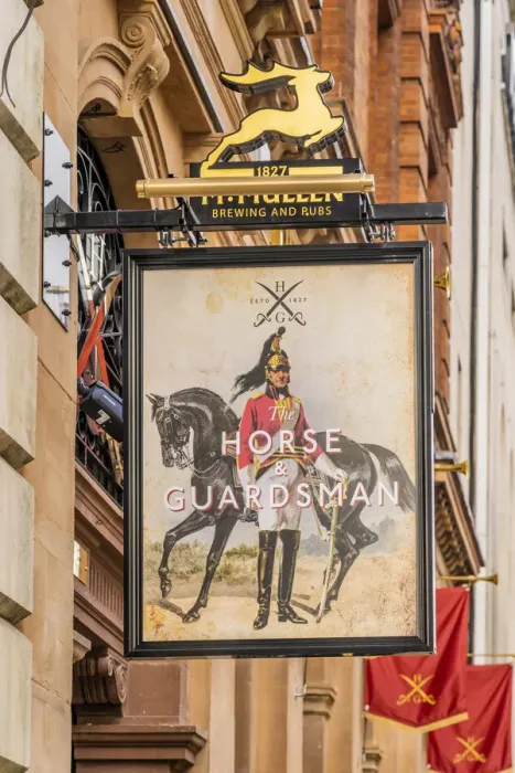 Framed Print : The Horse and Guardsman Pub sign, London, England, UK Framed Print : The Horse and Guardsman Pub sign, London, England, UK