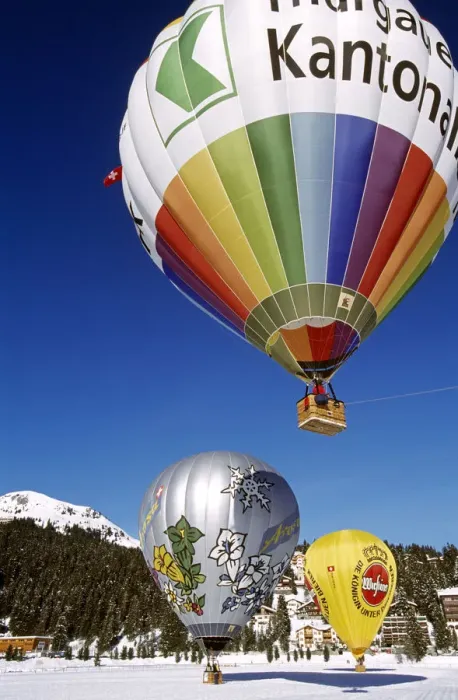 Framed Print : Hot-air balloon, Arosa, Grisons, Switzerland Framed Print : Hot-air balloon, Arosa, Grisons, Switzerland