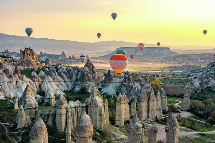 Framed Print : Hot air balloons over fairy chimneys, Love Valley, Goreme National Park, Cappadocia, Central Anatolia, Turkey Framed Print : Hot air balloons over fairy chimneys, Love Valley, Goreme National Park, Cappadocia, Central Anatolia, Turkey