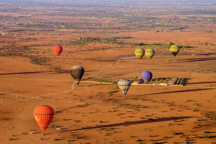 Framed Print : Hot air balloons over the Moroccan landscape, Marrakech, Morocco Framed Print : Hot air balloons over the Moroccan landscape, Marrakech, Morocco