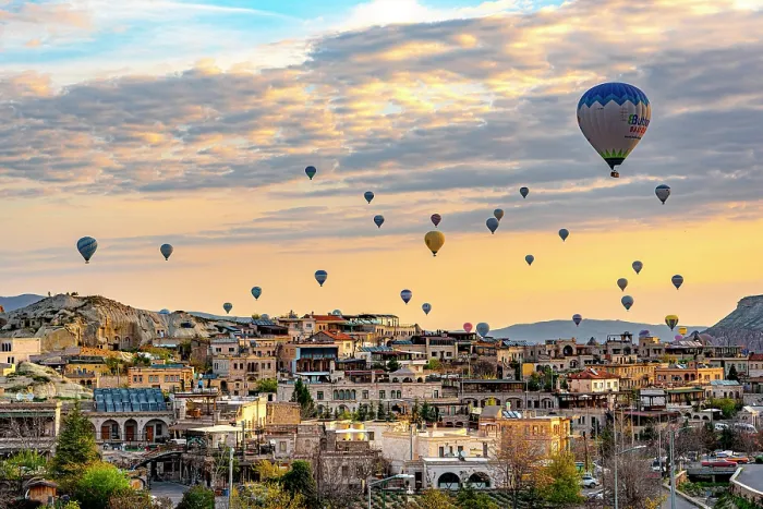 Framed Print : Hot air balloons over the village of Goreme, Goreme National Park, Cappadocia, Central Anatolia, Turkey Framed Print : Hot air balloons over the village of Goreme, Goreme National Park, Cappadocia, Central Anatolia, Turkey