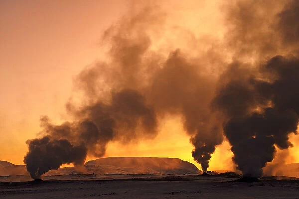 Hot sulphur springs near Reykjavik, Iceland